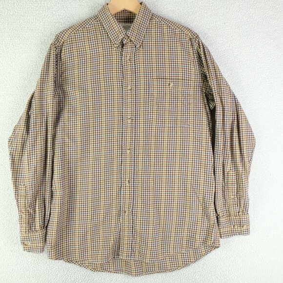 Beretta Shirt Mens Medium Brown Shepherd Check Flannel Button Down Long Sleeve - Picture 2 of 9